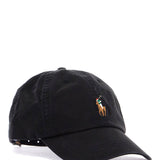 BLACK COTTON CAP WITH LOGO EMBROIDERY