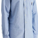 LIGHT BLUE COTTON SHIRT WITH EMBROIDERED POCKET