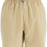 BEIGE SOLID COLOR MID-TRUNK SWIM TRUNKS IN RECYCLED POLYESTER WITH POCKET