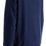 BLUE COTTON AND POLYESTER HOODIE WITH EMBROIDERED LOGO