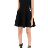 "MINI KNITTED SKATER DRESS