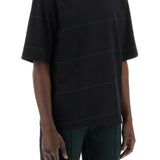 STRIPED T-SHIRT WITH EKD EMBROIDERY