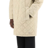 QUILTED NYLON MIDI CAR COAT WITH