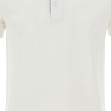 WHITE COTTON POLO WITH EMBROIDERED LOGO