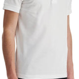 WHITE COTTON POLO WITH EMBROIDERED LOGO