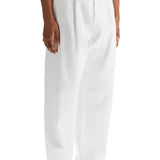 WHITE COTTON WIDE LEG TROUSERS