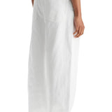 WHITE COTTON WIDE LEG TROUSERS