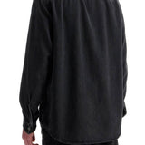 BLACK DENIM SHIRT IN COTTON AND LYOCELL WITH A FADED EFFECT