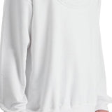 WHITE COTTON SWEATSHIRT WITH RAISED LOGO FOR MEN