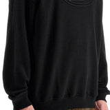 BLACK COTTON SWEATSHIRT WITH EMBROIDERED S-MART-BIGOVAL LOGO