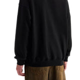 BLACK COTTON SWEATSHIRT WITH EMBROIDERED S-MART-BIGOVAL LOGO