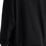 BLACK COTTON HOODIE WITH EMBOSSED LOGO