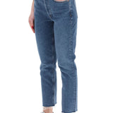 HIGH-WAISTED STRAIGHT CROPPED JEANS IN THE