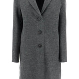 SINGLE-BREASTED WOOL COAT IN BOILED