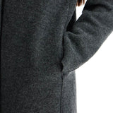 SINGLE-BREASTED WOOL COAT IN BOILED