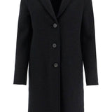 SINGLE-BREASTED WOOL COAT IN BOILED