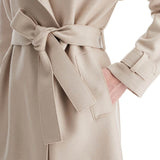 PRESSED WOOL ROBE COAT WITH NINE WORDS