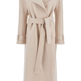 PRESSED WOOL ROBE COAT WITH NINE WORDS