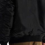 CLASSIC BLACK NYLON BOMBER JACKET WITH ZIP AND SIDE POCKETS