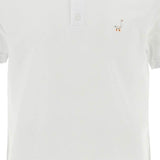 WHITE COTTON POLO WITH DELICATE EMBROIDERY