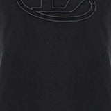 BLACK COTTON TANK TOP WITH EMBOSSED LOGO