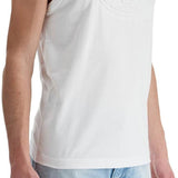 WHITE COTTON TANK TOP WITH WIDE NECKLINE