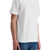 WHITE COTTON T-SHIRT WITH EMBOSSED LOGO T-ADJUST-BIGOVAL