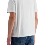 WHITE COTTON T-SHIRT WITH EMBOSSED LOGO T-ADJUST-BIGOVAL