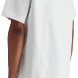 WHITE ORGANIC COTTON CREW NECK T-SHIRT WITH DISCREET LOGO