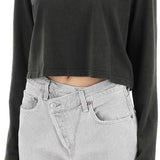 "CROPPED LONG-SLEEVED MASON T