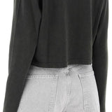 "CROPPED LONG-SLEEVED MASON T