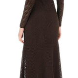 LONG KNITTED LUREX PERFORATED DRESS