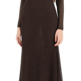 LONG KNITTED LUREX PERFORATED DRESS