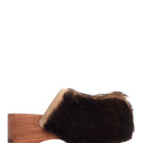 WOODEN CLOGS IN PONY HAIR