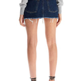 DESTROYED DENIM MINI SKIRT