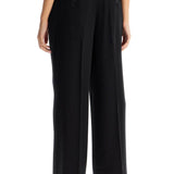 WIDE TWILL PANTS WITH ELASTIC WAISTBAND