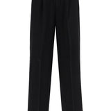 WIDE TWILL PANTS WITH ELASTIC WAISTBAND