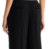 WIDE TWILL PANTS WITH ELASTIC WAISTBAND