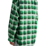 GREEN CHECKERED COTTON FLANNEL SHIRT