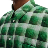 GREEN CHECKERED COTTON FLANNEL SHIRT