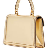 GOLD NAPPA SHOULDER BAG WITH CRYSTAL HEART AND CHAIN STRAP