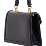 BLACK CALFSKIN SHOULDER BAG WITH RHINESTONE DETAILS AND GOLD CHAIN