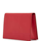 RED CALFSKIN SHOULDER BAG WITH 3D LOGO