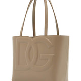 STRUCTURED SHOPPING BAG IN TAUPE SMOOTH CALFSKIN