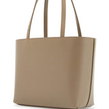 STRUCTURED SHOPPING BAG IN TAUPE SMOOTH CALFSKIN