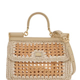 'EXTENDED SICILY HANDBAG IN STRAW AND RAFF