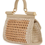 'EXTENDED SICILY HANDBAG IN STRAW AND RAFF