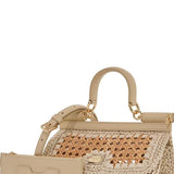 'EXTENDED SICILY HANDBAG IN STRAW AND RAFF