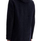 HOODED WOOL COAT IN BOILED WOOL