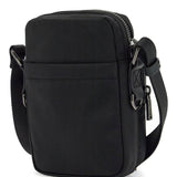 BLACK MINIMALIST CROSSBODY BAG IN POLYAMIDE